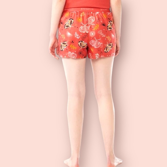 JOYSPUN Orange Moth Print Pajama Shorts, Size S. - Picture 3 of 13